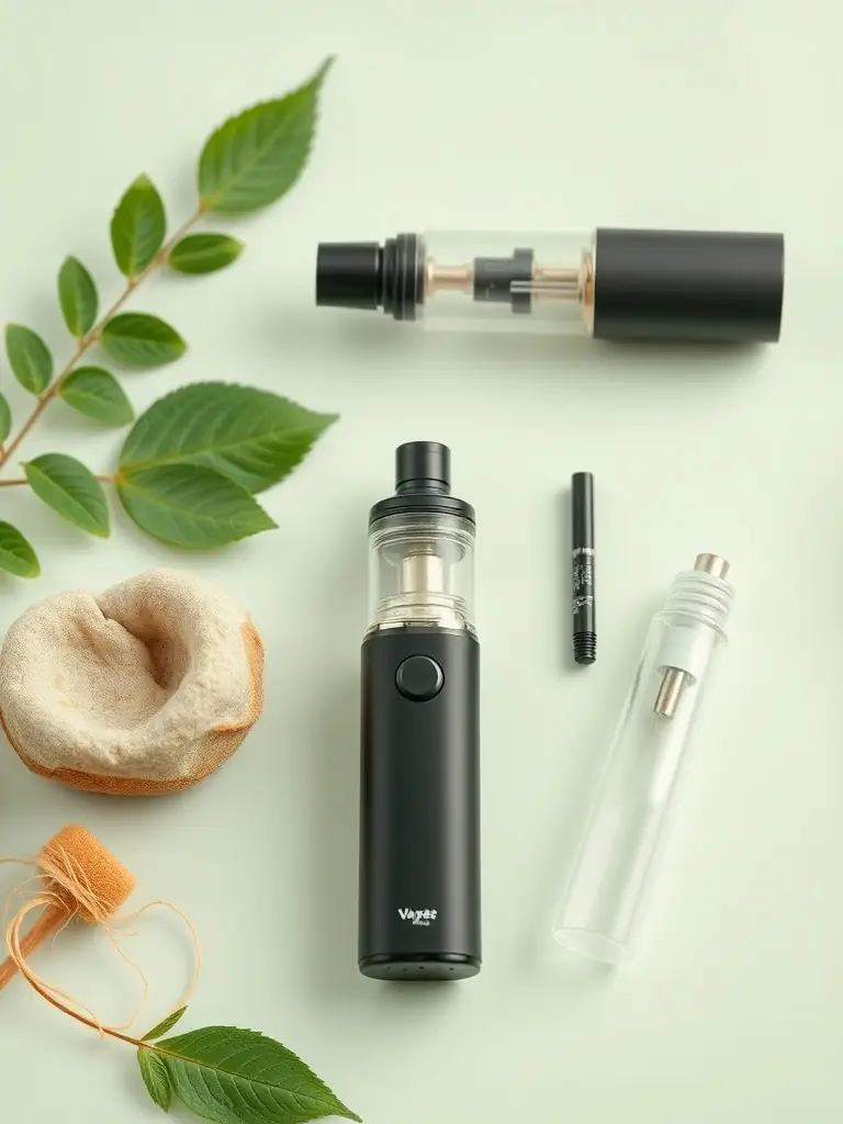 An image showcasing the biodegradable materials used in our eco-friendly vape devices, highlighting their environmental benefits and sustainability. The image should emphasize the eco-conscious design.
