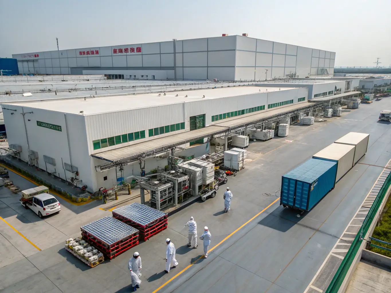 A clean, modern vape manufacturing facility with advanced machinery and quality control processes in action, showcasing the precision and care involved in producing high-quality vape devices.